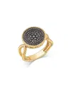 Bloomingdale's Fine Collection Black Diamond Pave Cluster Statement Ring In 14k Yellow Gold, 0.5 Tcw In Gold