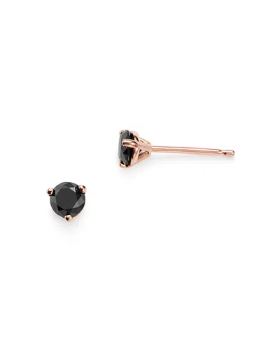 Bloomingdale's Fine Collection Black Diamond Stud Earrings In 14k Rose Gold, 0.50 Ct. T. W. - Exclusive