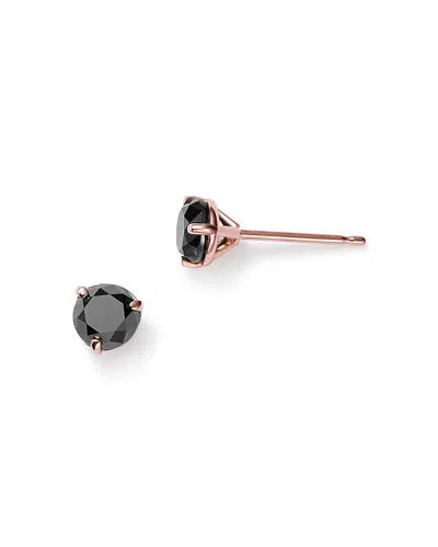 Bloomingdale's Fine Collection Black Diamond Stud Earrings In 14k Rose Gold, 1.0 Ct. T. W. - Exclusive