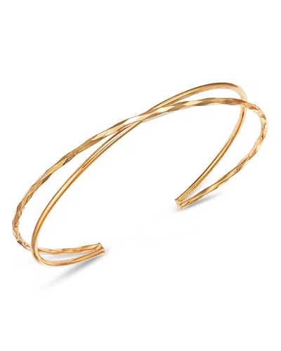 Bloomingdale's Fine Collection Bloomingdale's Crossover Openwork Cuff Bangle Bracelet In 14k Yellow Gold