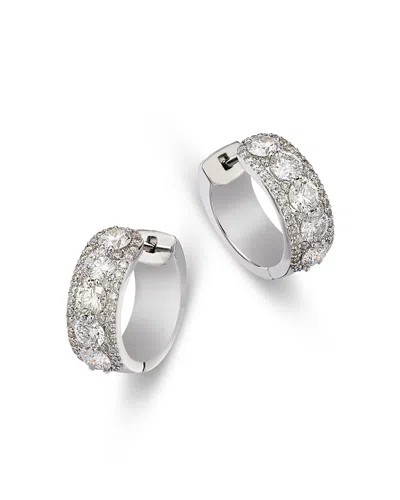 Bloomingdale's Fine Collection Bloomingdale's Diamond Huggie Hoop Earrings In 14k White Gold, 2.0 Ct. T. W.