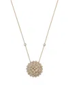 Bloomingdale's Fine Collection Bloomingdale's Diamond Pave Flower Pendant Necklace In 14k Yellow Gold, 1.50 Ct. T. W. In Gold