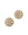 Bloomingdale's Fine Collection Bloomingdale's Diamond Pave Flower Stud Earrings In 14k Yellow Gold, 1.50 Ct. T. W. In Gold
