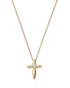 Bloomingdale's Fine Collection Bloomingdale's Diamond Solitaire Diamond Cross Pendant Necklace In 14k Yellow Gold, 0.20 Ct. T. W. In Gold