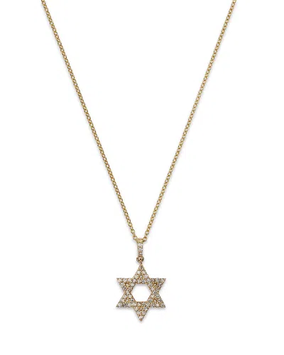Bloomingdale's Fine Collection Bloomingdale's Diamond Star Of David Pendant Necklace In 14k Yellow Gold, 0.25 Ct. T. W.