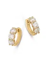 Bloomingdale's Fine Collection Bloomingdale's Diamond Three Stone Huggie Hoop Earrings In 14k Yellow Gold, 2.0 Ct. T. W. In White/gold