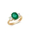 Bloomingdale's Fine Collection Bloomingdale's Emerald & Diamond Ring In 14k Yellow Gold In Gold