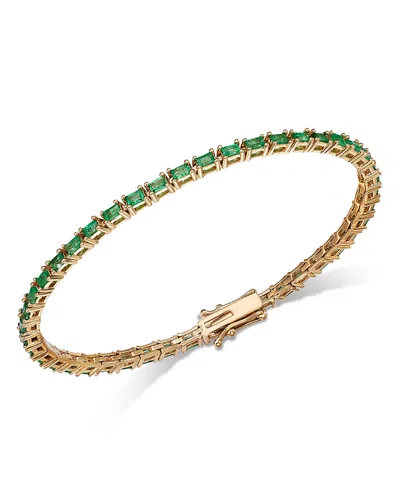 Bloomingdale's Fine Collection Bloomingdale's Emerald Tennis Bracelet In 14k Yellow Gold In Green/gold