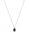 Bloomingdale's Fine Collection Bloomingdale's Fine Jewelry Blue Sapphire & Diamond Pendant Necklace In 14k White Gold, 16