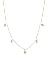 Bloomingdale's Fine Collection Bloomingdale's Fine Jewelry Diamond Baguette & Round Cluster Droplet Collar Necklace In 14k Yellow G In Gold
