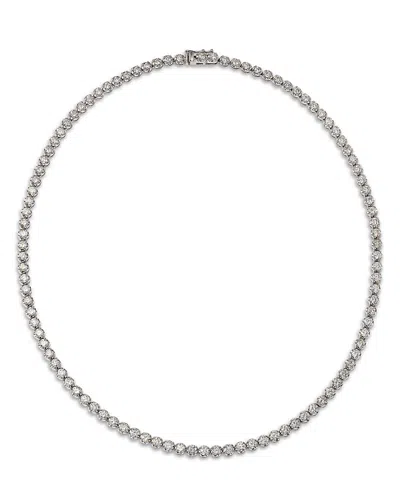Bloomingdale's Fine Collection Bloomingdale's Fine Jewelry Diamond Crown Set Tennis Necklace In 14k White Gold, 10 Ct. T. W.
