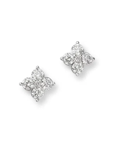 Bloomingdale's Fine Collection Bloomingdale's Fine Jewelry Diamond Flower Stud Earrings In 14k White Gold, 1.0 Tcw