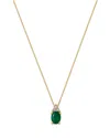 Bloomingdale's Fine Collection Bloomingdale's Fine Jewelry Emerald & Diamond Pendant Necklace In 14k Yellow Gold, 16 In Multi
