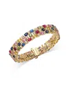Bloomingdale's Fine Collection Bloomingdale's Fine Jewelry Luxe Collection Rainbow Sapphire & Diamond Triple Row Bracelet In 14k Ye In Gold