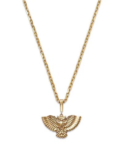 Bloomingdale's Fine Collection Bloomingdale's Fine Jewelry Men's Owl Pendant Necklace In 14k Yellow Gold, 22