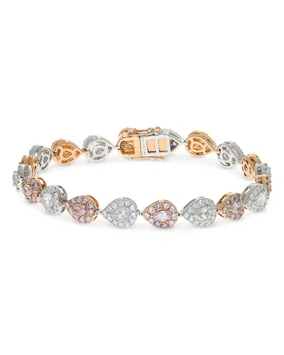 Bloomingdale's Fine Collection Bloomingdale's Pear Shaped Pink Diamond Bracelet In 18k Rose & White Gold In Pink/white