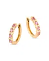 Bloomingdale's Fine Collection Bloomingdale's Pink Sapphire & Diamond Hoop Earrings In 14k Pink Gold In Pink/gold