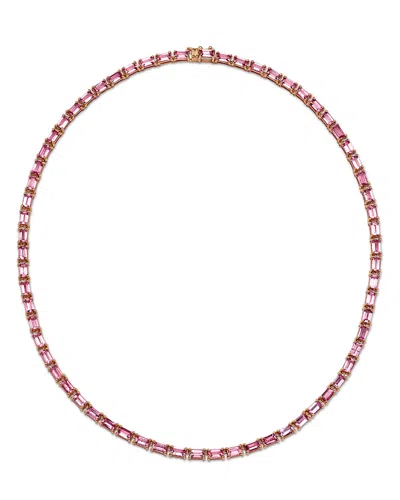 Bloomingdale's Fine Collection Bloomingdale's Pink Sapphire Tennis Necklace In 14k Rose Gold