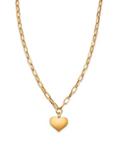 Bloomingdale's Fine Collection Bloomingdale's Polished Electroform Heart Pendant Necklace In 14k Yellow Gold, 17