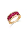 Bloomingdale's Fine Collection Bloomingdale's Ruby & Diamond Band In 14k Yellow Gold In Pink/gold