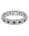Bloomingdale's Fine Collection Bloomingdale's Ruby & Diamond Bracelet In 14k White Gold In Red/white