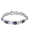 Bloomingdale's Fine Collection Bloomingdale's Sapphire & Diamond Statement Bracelet In 18k White Gold In Blue/white