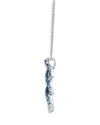 BLOOMINGDALE'S FINE COLLECTION SAPPHIRE OMBRE & WHITE SAPPHIRE PENDANT NECKLACE IN 14K WHITE GOLD, 20