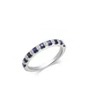 Bloomingdale's Fine Collection Blue Sapphire & Diamond Band Ring In 14k White Gold In Silver