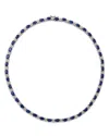 Bloomingdale's Fine Collection Blue Sapphire & Diamond Collar Necklace In 14k White Gold, 16 - Exclusive In Blue/white