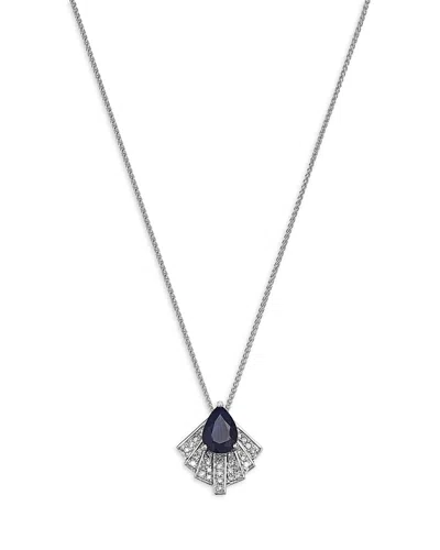 Bloomingdale's Fine Collection Blue Sapphire & Diamond Pendant Necklace In 14k White Gold