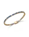 Bloomingdale's Fine Collection Blue Sapphire & Diamond Tennis Bracelet In 14k Yellow Gold In Gold