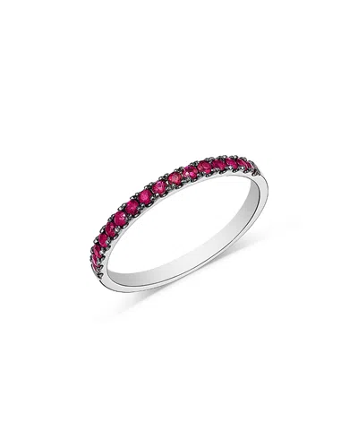 Bloomingdale's Fine Collection Blue Sapphire Stack Band In 14k White Gold In Pink
