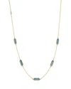 Bloomingdale's Fine Collection Blue Topaz Station Necklace In 14k Yellow Gold, 16-18