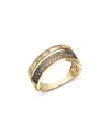 Bloomingdale's Fine Collection Brown Diamond Ombre Two Row Faux Stack Ring In 14k Yellow Gold, 0.46 Ct. T. W.
