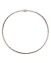Bloomingdale's Fine Collection Brown Ombre Diamond Choker Tennis Necklace In 14k Rose Gold, 6.10 Ct. T. W. In Pink