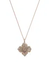 Bloomingdale's Fine Collection Brown Ombre Diamond Flower Pendant Necklace In 14k Rose Gold, 1.72 Tcw In Gold