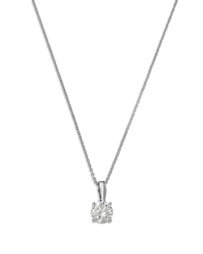 Bloomingdale's Fine Collection Certified Diamond Colorless Solitaire Pendant Necklace In 18k White Gold, 1.0 Tcw
