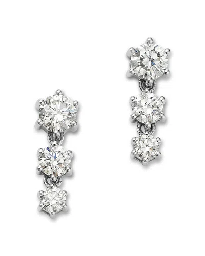 Bloomingdale's Fine Collection Certified Diamond Graduated Drop Earrings In 14k Gold, 1.0 Tcw In Metallic