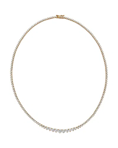 Bloomingdale's Fine Collection Certified Diamond Graduated Tennis Necklace In 14k Gold, 7.0 Tcw In Transparent