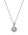 Bloomingdale's Fine Collection Certified Diamond Halo Pendant Necklace In 18k White Gold, 1.15 Tcw In Metallic