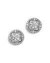 Bloomingdale's Fine Collection Certified Diamond Halo Stud Earrings In 18k White Gold, 1.0 Tcw In Metallic