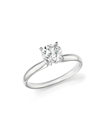 Bloomingdale's Fine Collection Certified Diamond Round Brilliant Cut Solitaire Ring In 18k White Gold, 0.50 Tcw