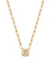 Bloomingdale's Fine Collection Certified Lab Grown Diamond Ascher Cut Bezel Paper Clip Pendant Necklace 14k Yellow Gold, 2.0 Ct. T. In Gold