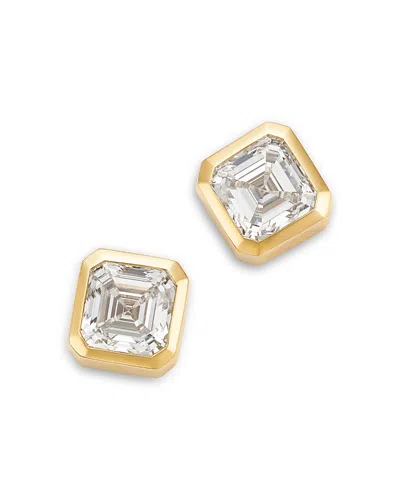 Bloomingdale's Fine Collection Certified Lab Grown Diamond Ascher Cut Stud Earrings 14k Yellow Gold, 2.0 Ct. T. W.