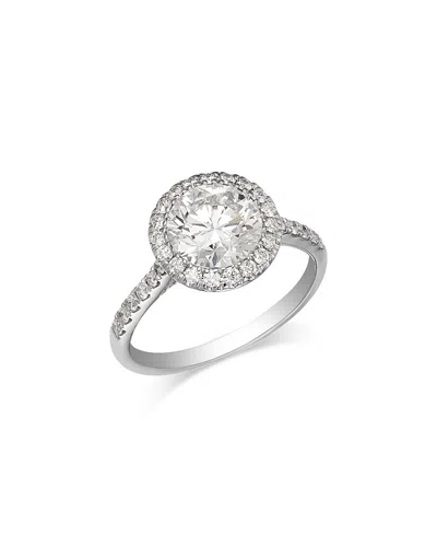 Bloomingdale's Fine Collection Certified Lab Grown Diamond Halo Engagement Ring In 18k White Gold, 3.0 Tcw