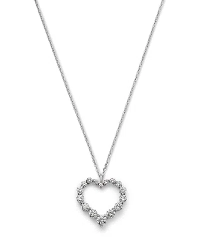 Bloomingdale's Fine Collection Certified Lab Grown Diamond Heart Pendant Necklace In 14k White Gold, 2.0 Tcw