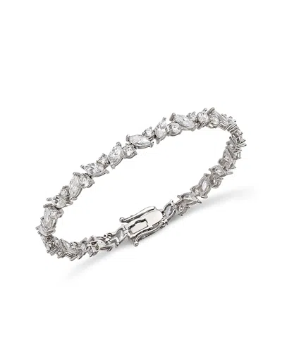 Bloomingdale's Fine Collection Certified Lab Grown Diamond Marquis & Round Cluster Tennis Bracelet In 14k White Gold, 8.58 Tcw