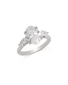 Bloomingdale's Fine Collection Certified Lab Grown Diamond Oval & Pear Engagement Ring In 18k White Gold, 4.0 Tcw In White