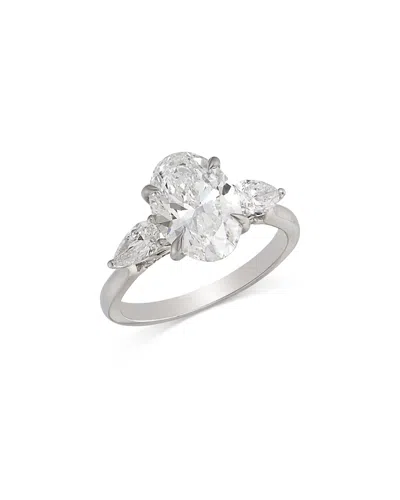 Bloomingdale's Fine Collection Certified Lab Grown Diamond Oval & Pear Engagement Ring In 18k White Gold, 4.0 Tcw