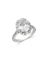 Bloomingdale's Fine Collection Certified Lab Grown Diamond Oval Halo Engagement Ring In 18k White Gold, 6.0 Tcw In White